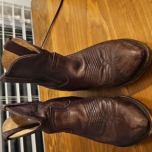 Frye Dark Brown Leather Ankle Booties